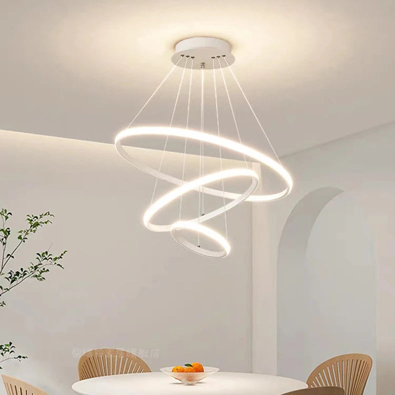 Nordic Simple Circles Pendant Lamp Chandelier LED 3 Rings lights for Dining Bar Living Room Chandelier Loft home decoration