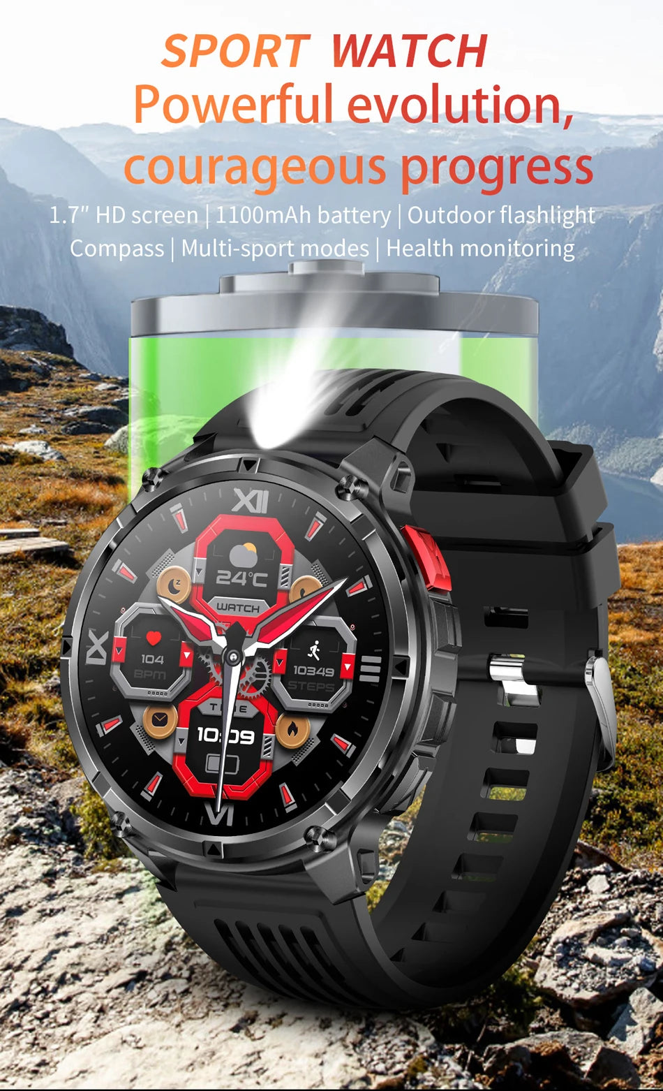 2026 New T-Rex3 Pro 1100mAh Battery Smart Watch GPS path 5ATM Waterproof Sports Run tracker Outdoors Compass Military Smartwatch
