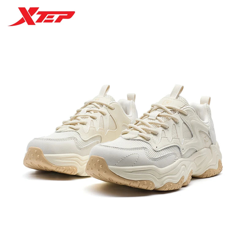 Xtep Youmu Women's Casual Shoes 2025 Summer Lightweight Breathable Thick-soled All-matched Retro Leisure Shoes 875218320009