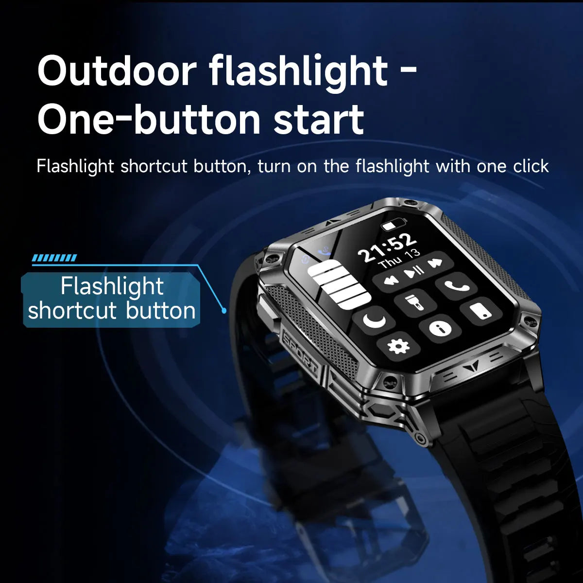 2026 HOT New 1400mAh Large Battery Smart Watch Military Quality 10ATM Waterproof Tactics 100+Sport Bluetooth call SmartWatch Men