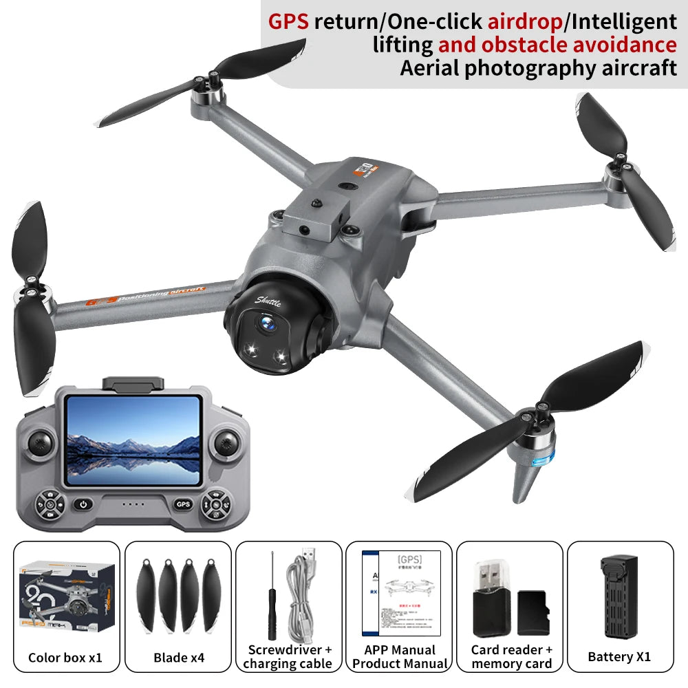 AE20 Drone Remote Control Brushless Motor Screen Lifting Obstacle Avoidance GPS Intelligent Positioning Remote Control Aircraft