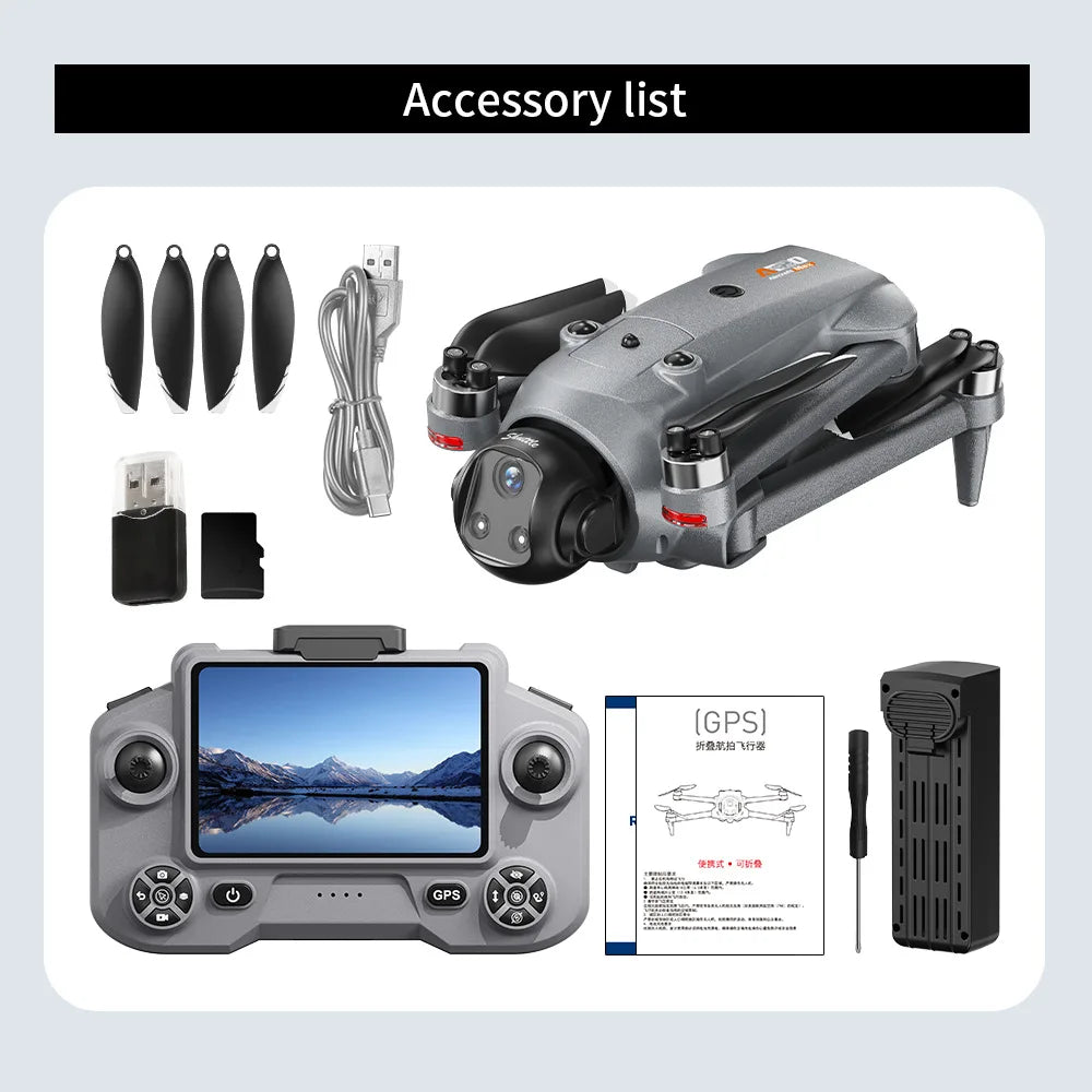 New Quality AE20 Drone GPS One Click Airdrop Brushless Motor Screen Lifting Obstacle Avoidance Intelligent Positioning Aircraft