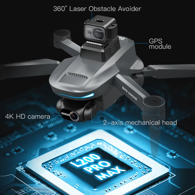 LYZRC L200 Pro MAX Drone Professional 4K HD Camera With Obstacle Avoidance 2-Axis Gimbal GPS 5G WIFI FPV RC Dron Quadcopter 216g