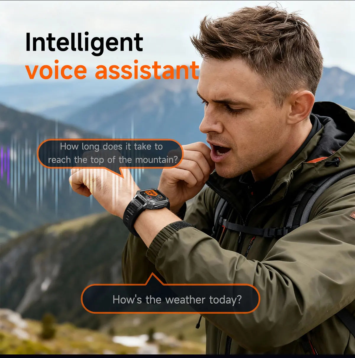 2026 Outdoors Durable Men Sports Smart Watch 1400mAh Battery LED Flashlight IP69K Waterproof Bluetooth Call Military Smartwatchs