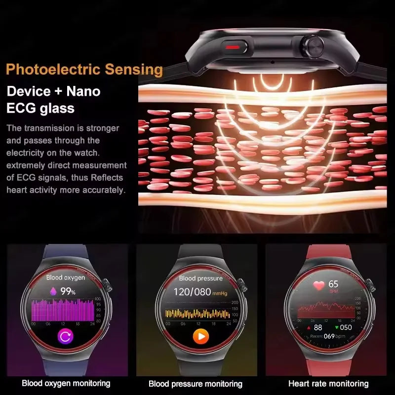 2025 New Nursing Health laser Cure Blood pressure Smart Watch Men Heart rate Pulse Sleep Bluetooth call Body Monitor Smartwatch