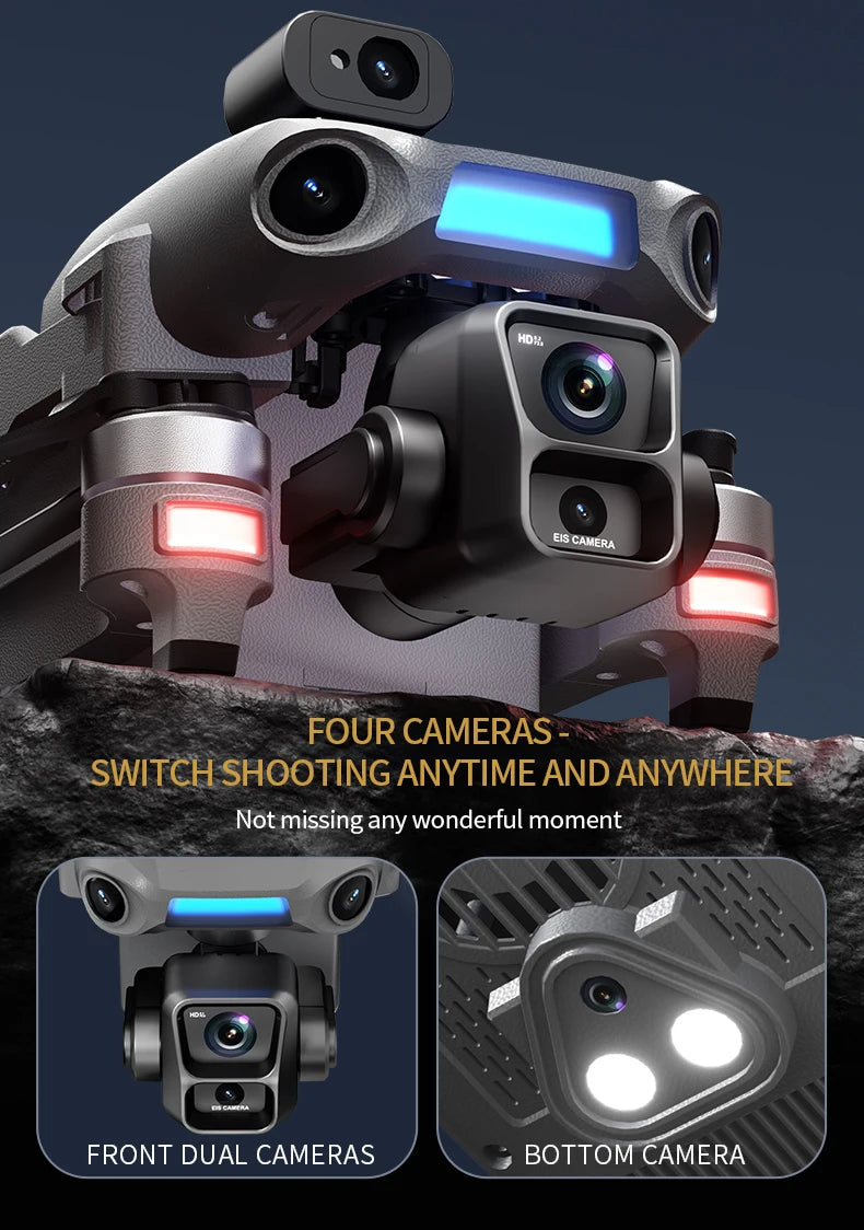 S880 Flagship Drone 8K Dual Cameras 3-Axis Gimbal 5G FPV GPS Return TouchScreen RC Obstacle Avoidance Optical Flow Hovering Dron