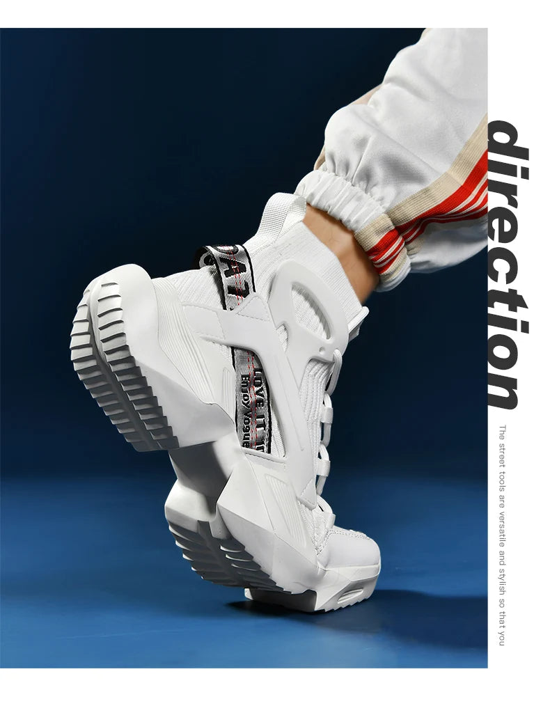 Running Shoes Casual High Top Men Sports Tenis Ankle Boots Breathable Lightweight Men Comfortable Athletic Nonskid Sock Sneakers