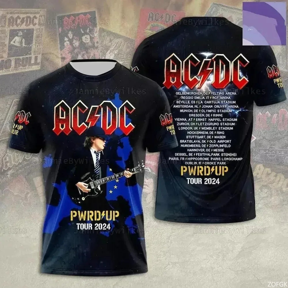 2025 Rock Band T-shirt 3D Printed Quick Drying Sports Breathable Men's Round Neck T-shirt