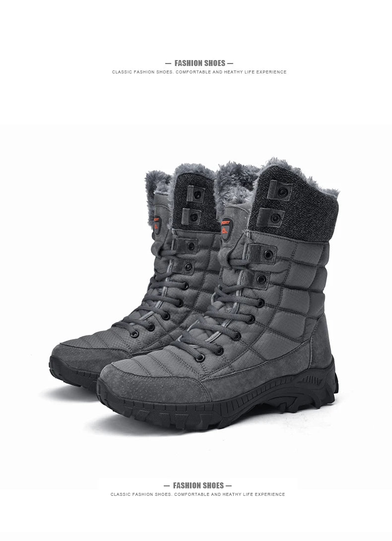 Men Shoes Snow Boots Men  Plus Velvet Warm Trend  High Top Winter 2023 New Outdoor Mountaineering Padded Mens Hiking Boots