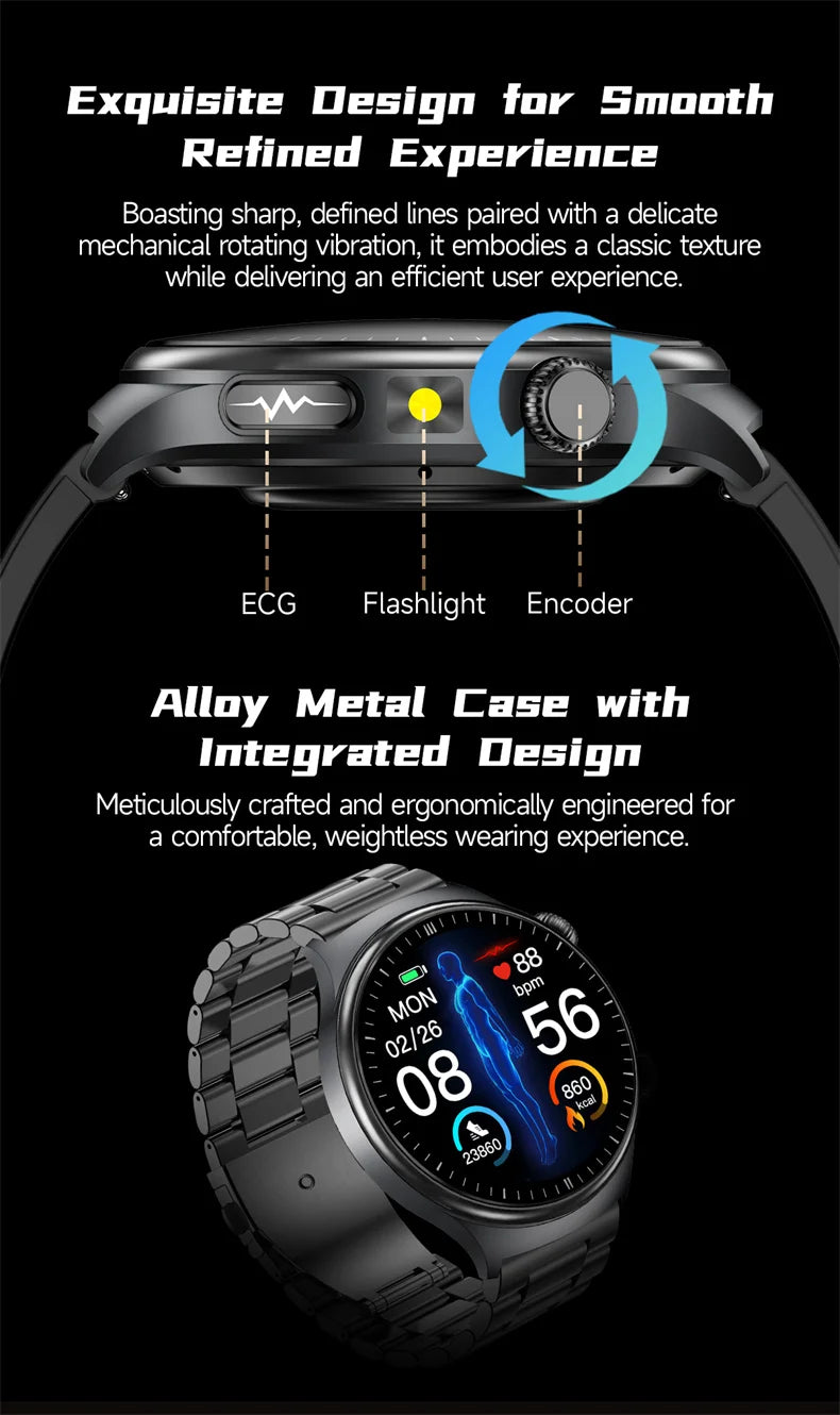 2026New Health Diagnosis Smart Watches Men Sport ECG Heart Rate Blood Pressure Uric acid Waterproof Smartwatches For Men women