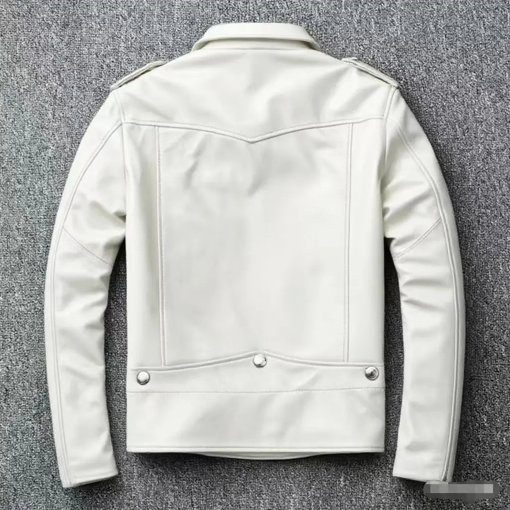 2026 Men's Lapel Oblique Zipper PU Locomotive Leather Jacket, Autumn, New Casual Versatile Slim Fit, Leather Jacket