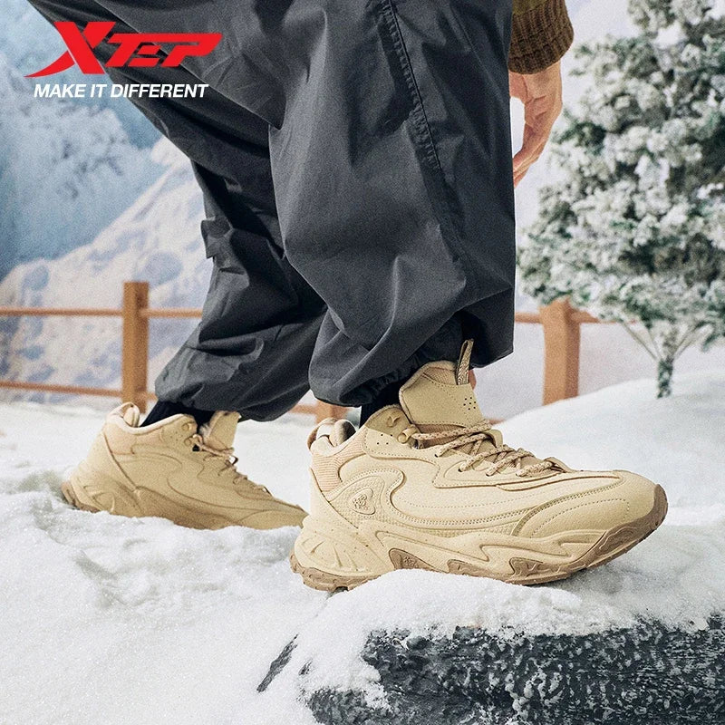 Xtep Male's Cotton Shoes 2025 Winter New Arrival Cushioning Warm Wear-Resistant Soft Lightweight Jogging Sneakers 875419370009