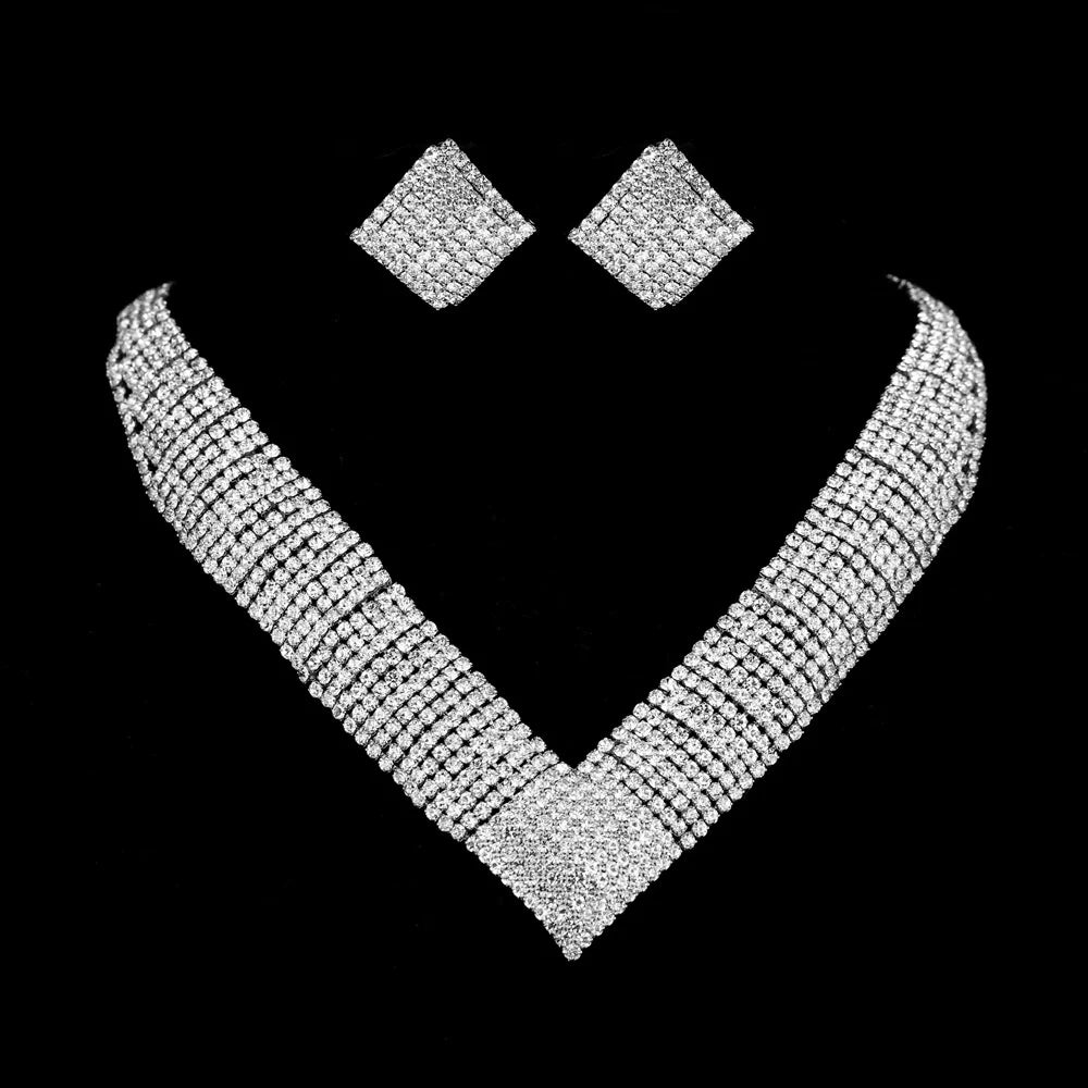 2025 New Middle East Hot Selling Four Piece Set Fashionable Silver Color Necklace Bracelet Ring Jewelry Set Bridal  Accessories
