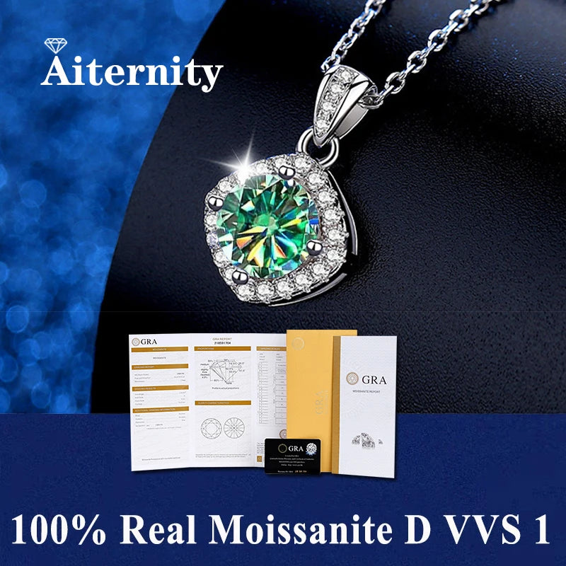 S925 Soild Sterling Sliver VVS1 D Color Moissanite Necklace  Chain With Certificate Fine Jewelry for Woman Jewelry