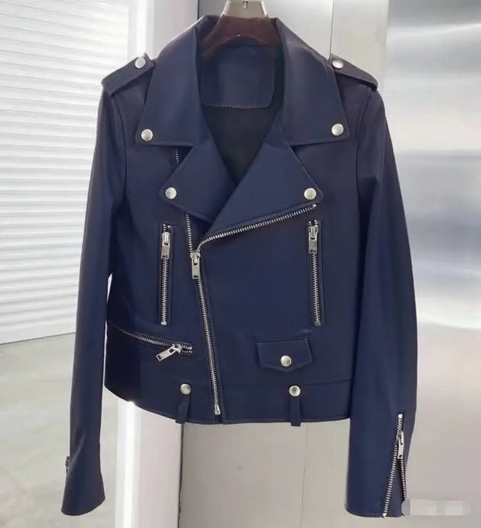 Men's PU Motorcycle Leather Jacket Thickened Autumn New Style Casual Versatile Slim Fit Large Size Men's Leather Jacket