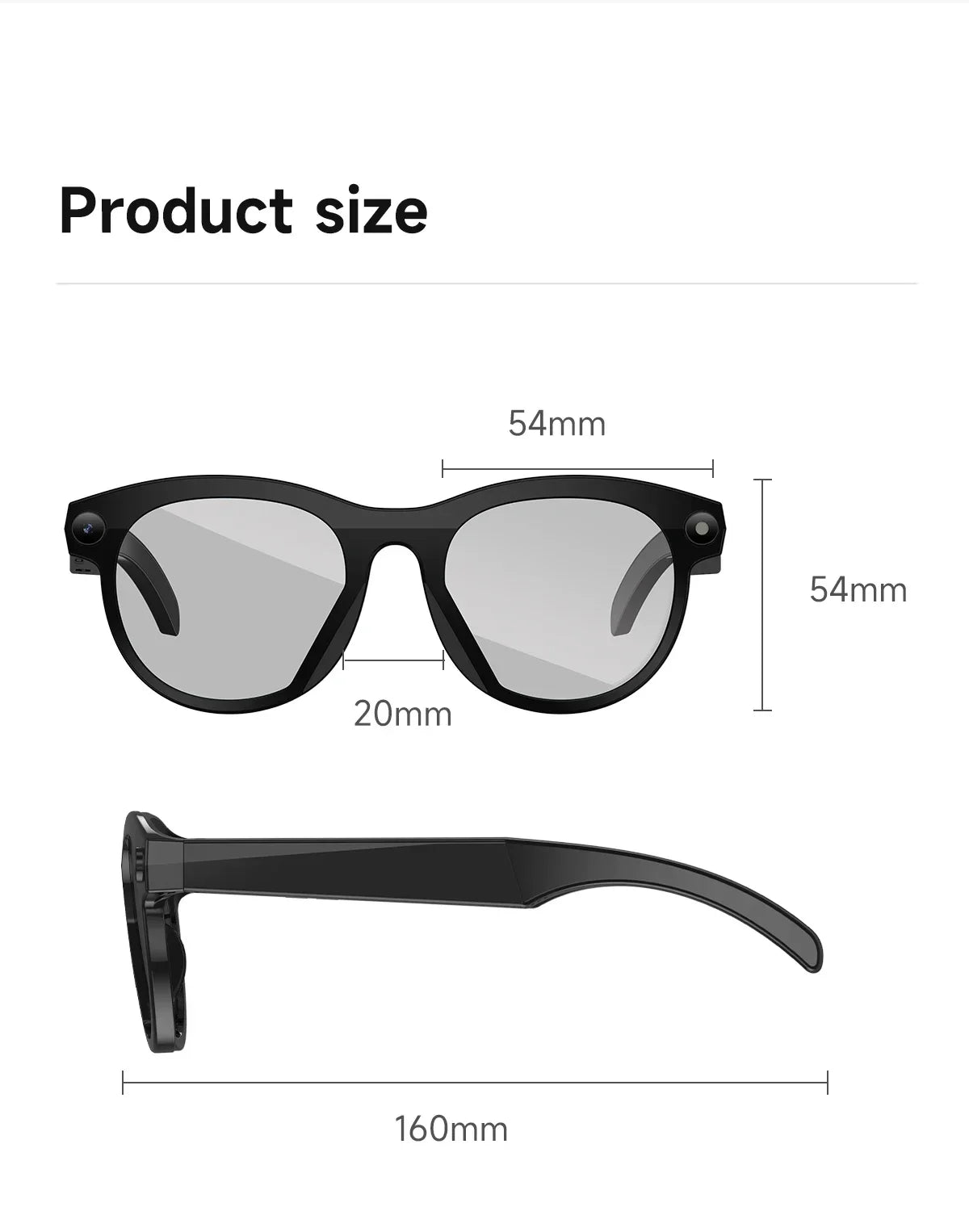 New Smart Glasses Men 8MP Camera WiFi Bluetooth Touch Control IP65 Waterproof AI Translation Noise Cancelling AI Glasses Women