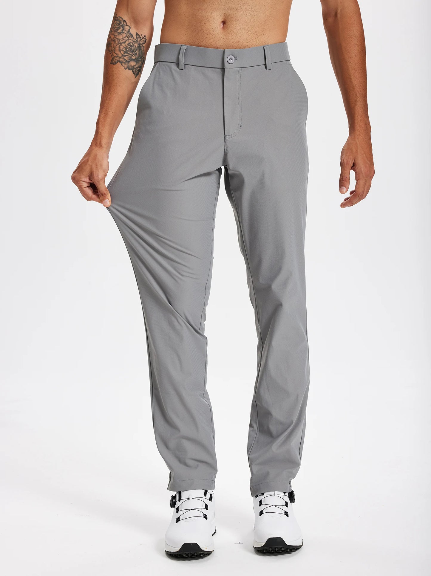 Men's Golf Pants 30"/32"/34" Stretch Work Dress Pants Slim Straight Lightweight Quality Business Trousers Casual Suit Pants