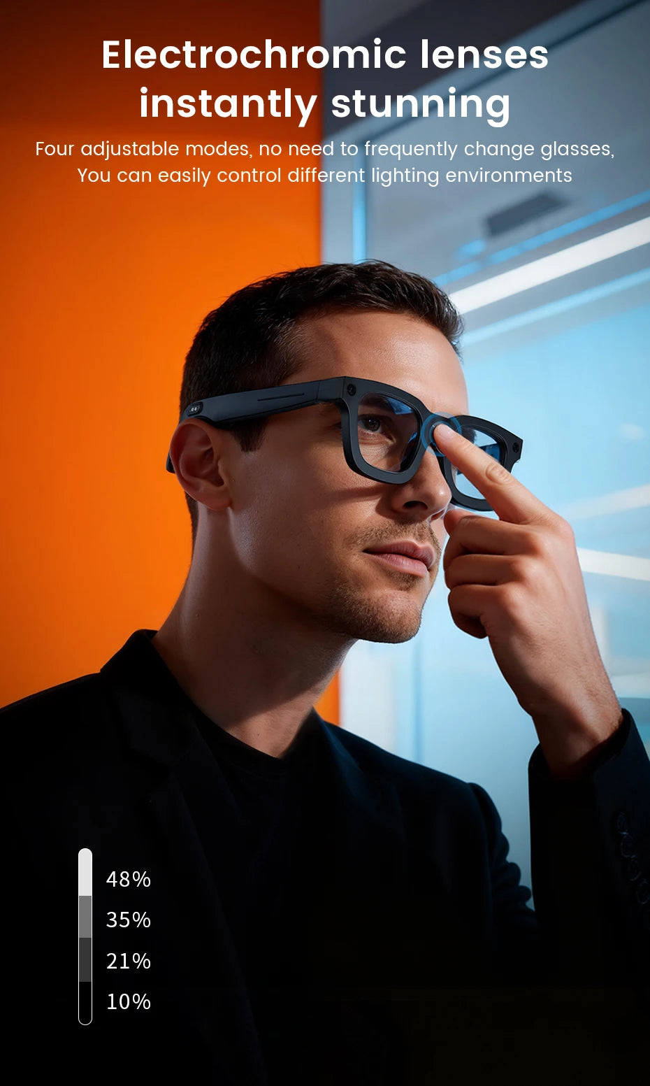 AI Smart Glasses 800W HD Camera 32 Million Interpolation Real-Time Translation AI Voice Assistant LED Flashlight  Music