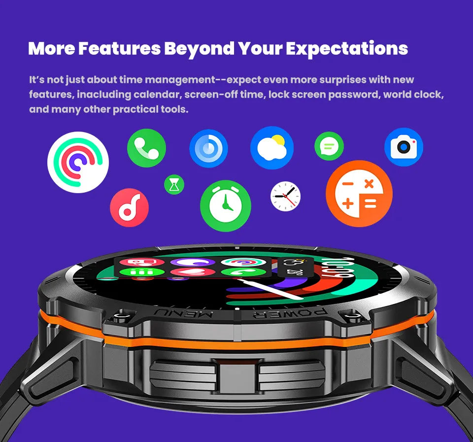 New Outdoor 1000mAh Battery Men Adult Smart Watch GPS Compass Altimeter 10ATM Waterproof Heart Rate BT Call Sport Man Smartwatch