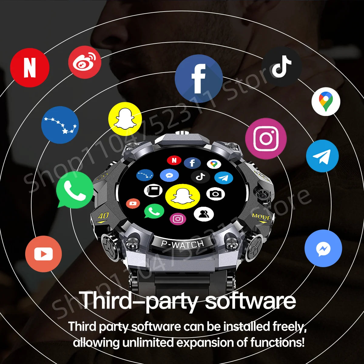 P-Watch 5g Full Netcom Smartwatch 1.508 inch Amoled HD Screen inset 4g/5g Sim Card GPS WIFI IP68 Waterproof Swimming Smart Watch