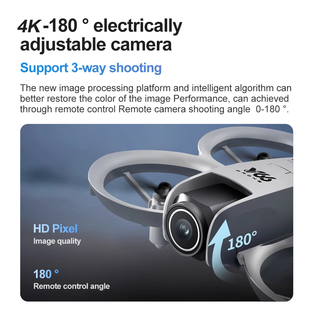 V66 Mini Drone 4K Profesional Dual Camera Headless Mode Obstacle Avoidance WiFi FPV Dron 360° Flip RC Quadcopter Toys for Kids