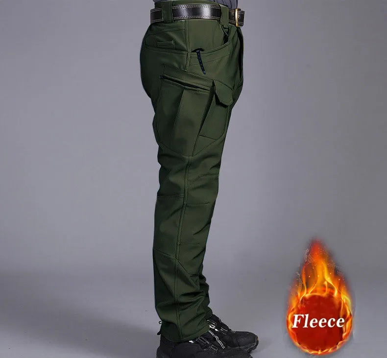 2024 Men Winter Waterproof Climbing SkiingTrekking Fleece Fishing Tactical Sharkskin Cargo Pants Jackets Camping Hiking Trousers