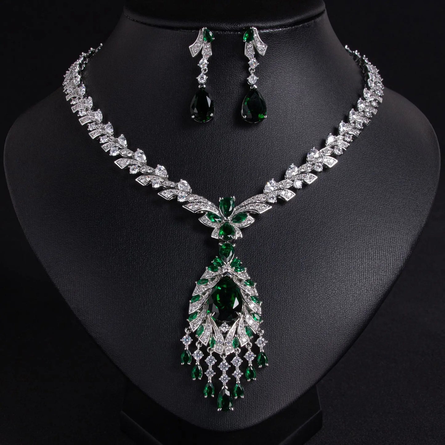 Temperamento Elegante Collana Orecchini Ciondolo Gioielli Estate Vestito Accessori Set Partito Matrimonio Sposa Regalo M-286