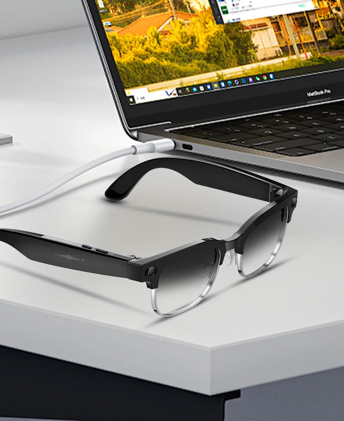 New 1080P Anti-shake Video Recording 800W HD Smart Glasses Men 100+Language Translation WIFI Transmission Call AI Chat Glasses