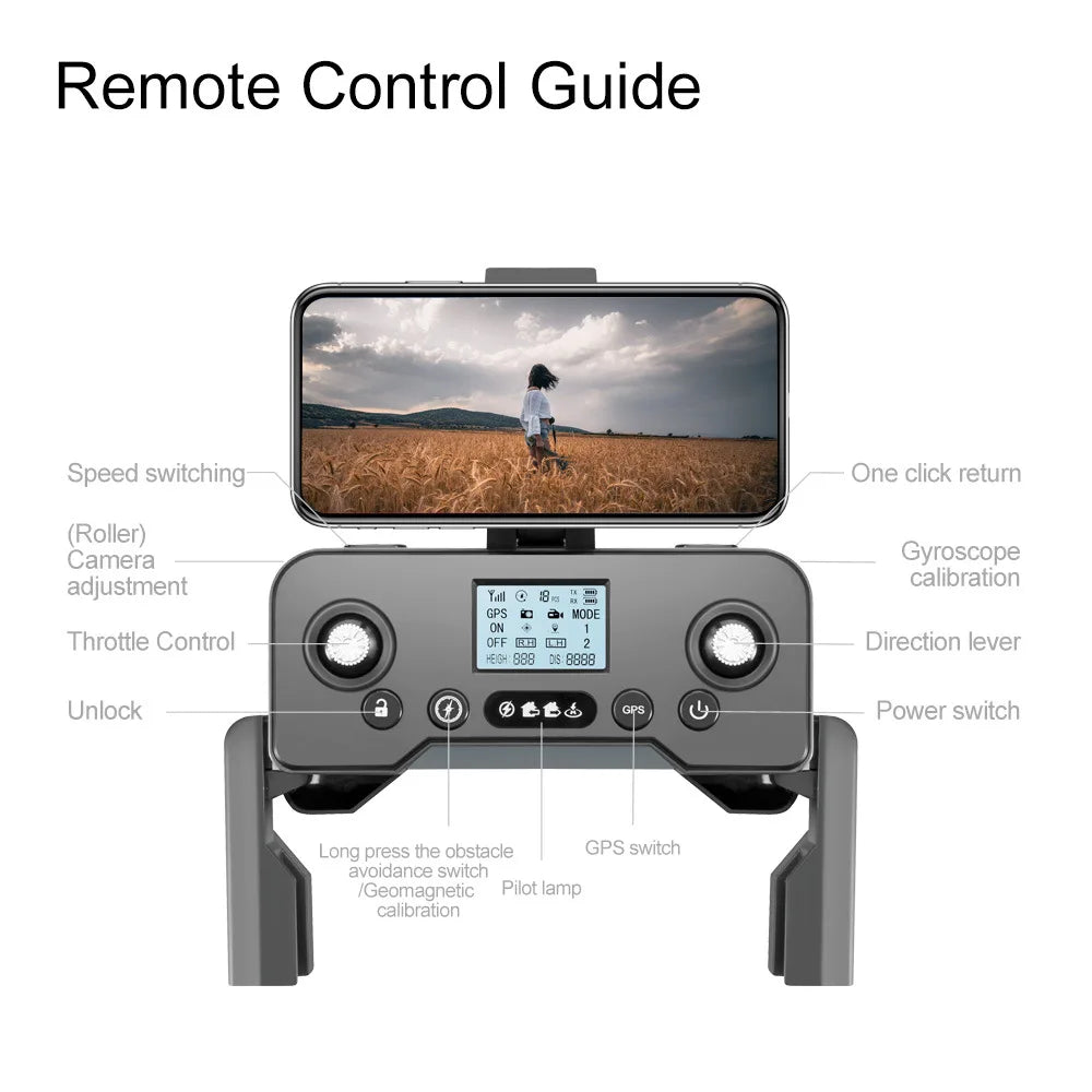V198GPS Drone 8K Profesional HD Camera ESC Brushless Obstacle Avoidance Aerial Optical Foldable Quadcopter Mini Dron