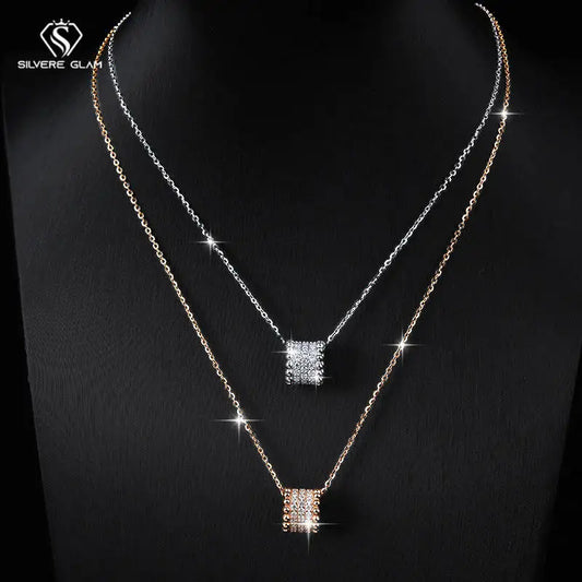 SG D VVS1 Moissanite Necklace 925 Sterling Silver Waist Pendant Necklace For Women Collarbone Chain Luxury Jewelry Gift