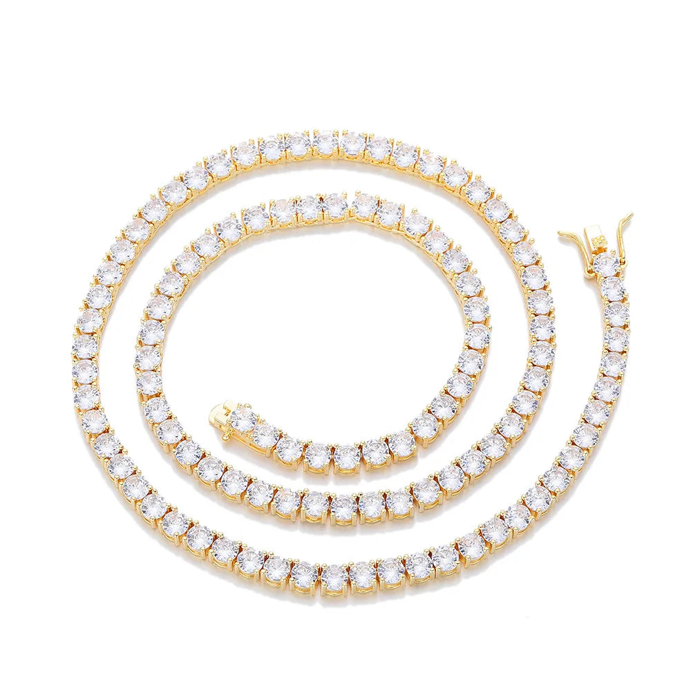 Nice Certified Moissanite Tennis Necklace 3/4/5/6mm Solid 925 Sterling Silver Diamond Tennis Necklaces for Women Man