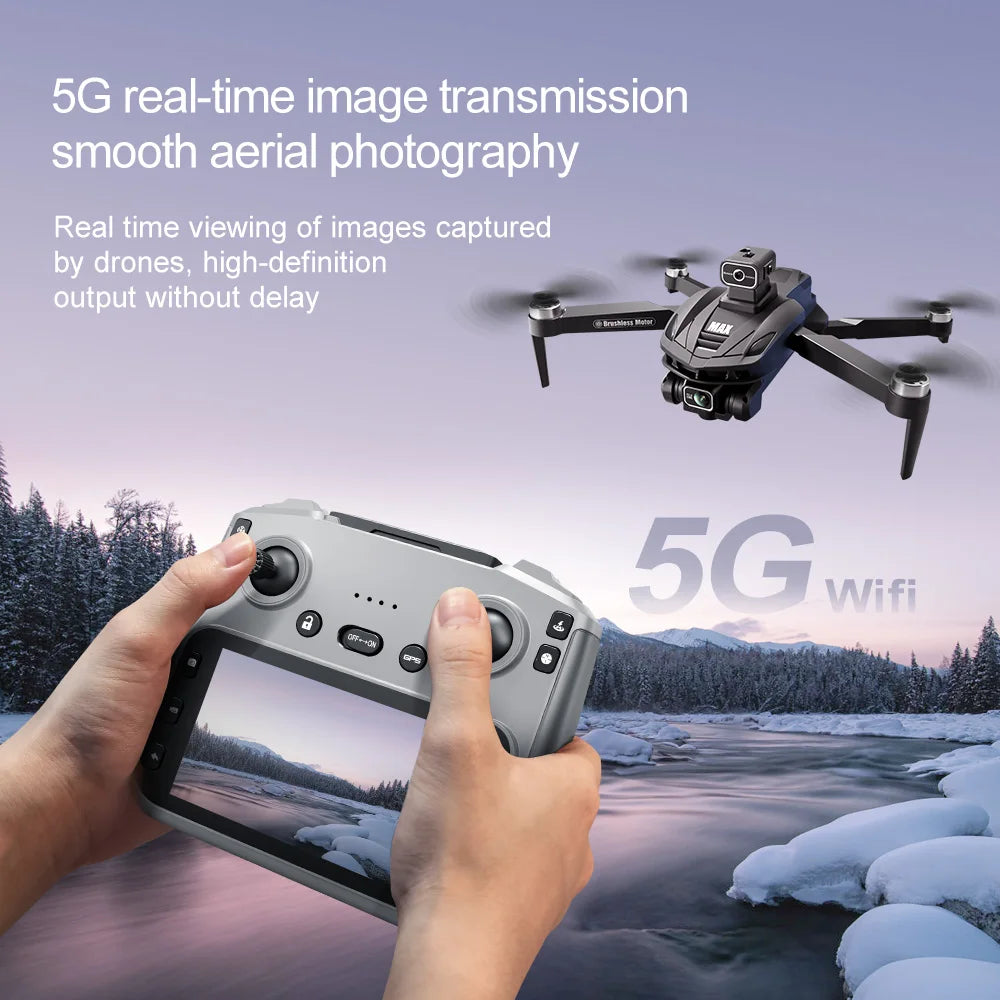 V168 MAX GPS Drone Professional 8K Camera Aerial FPV Brushless Avoiding Obstacle with Large Screen Remote Control Folding Drones