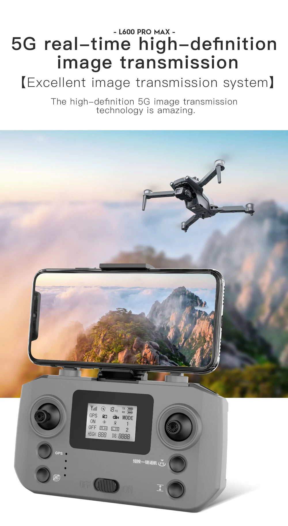 L600 PRO MAX / PRO GPS Drone Professional 4K HD Dual Camera 3-Axis PTZ Brushless Obstacle Avoidance 5G WIFI RC Quadcopter Toys