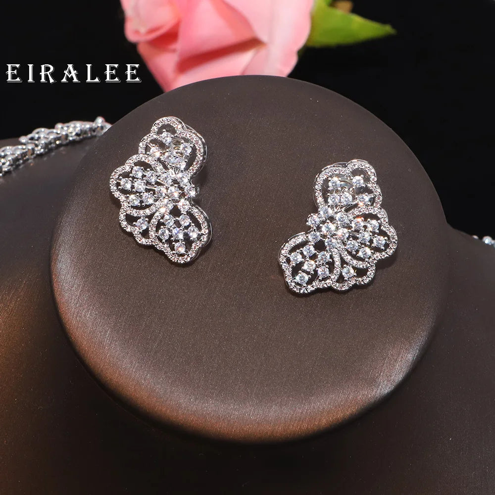 EIRALEE Luxury Crystal Jewelry Set Cubic Zirconia for Women Wedding Engagement Party Accessory Suitable for Dudai Africa Middle