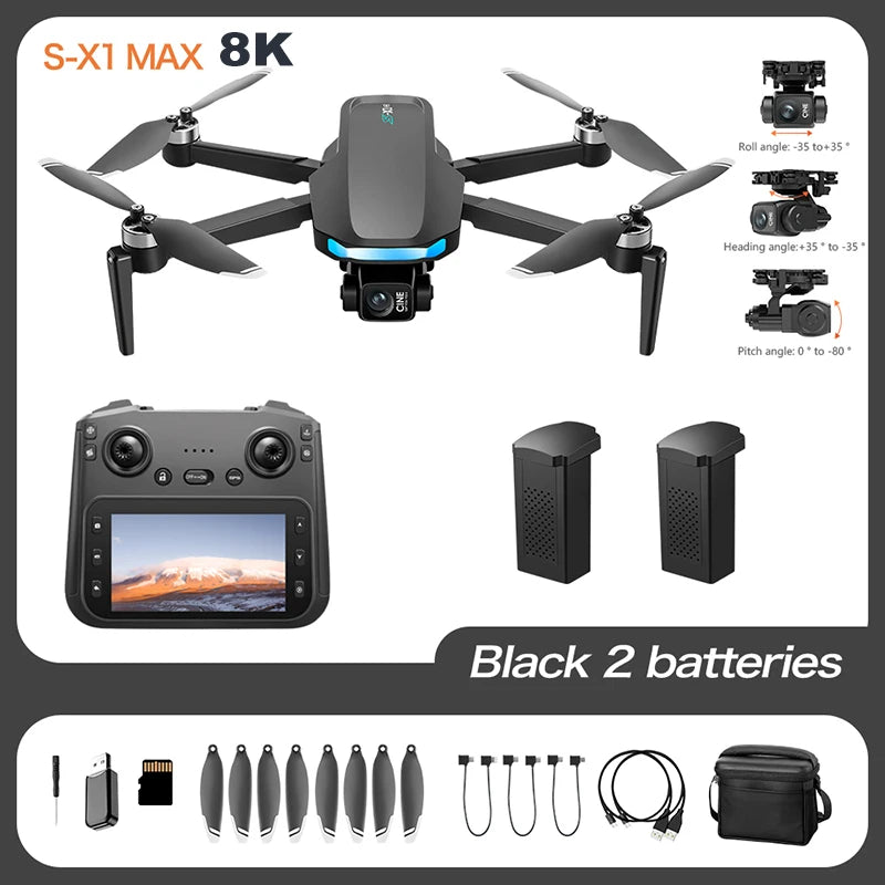 Original S-X1 Drone 4K Aerial Photography Wide Angle Dual Camera WIFI FPV Professional With Brushless RC Foldable Quadcopter Toy