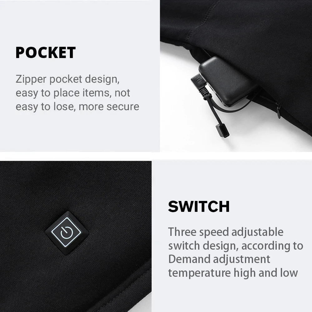 52 Areas New Heated Underwear Winter Thermal Underwear Women Men Heating Jacket Winter Accessories USB Electric Heating Clothes