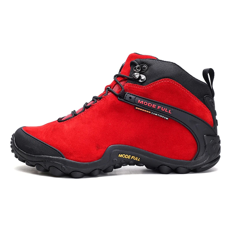 Cow Leather Winter Men Hiking Boots For Women Outdoor Waterproof Treeking Snow Shoes Climbing Mountain Hunting Walking Sneakers