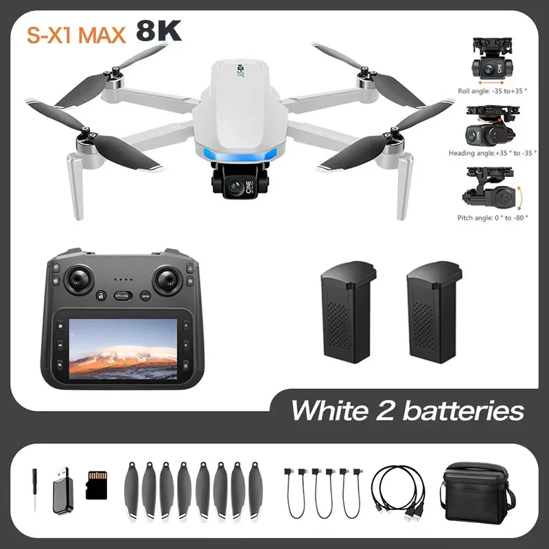 Original S-X1 Drone 4K Aerial Photography Wide Angle Dual Camera WIFI FPV Professional With Brushless RC Foldable Quadcopter Toy