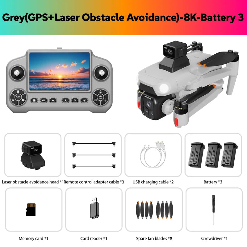 For Xiaomi A1R 3S GPS Drone 8K Professional  HD Camera 360° Laser Obstacle Avoidance Brushless Motor 5G WIFI FPV Quadcopter Toys