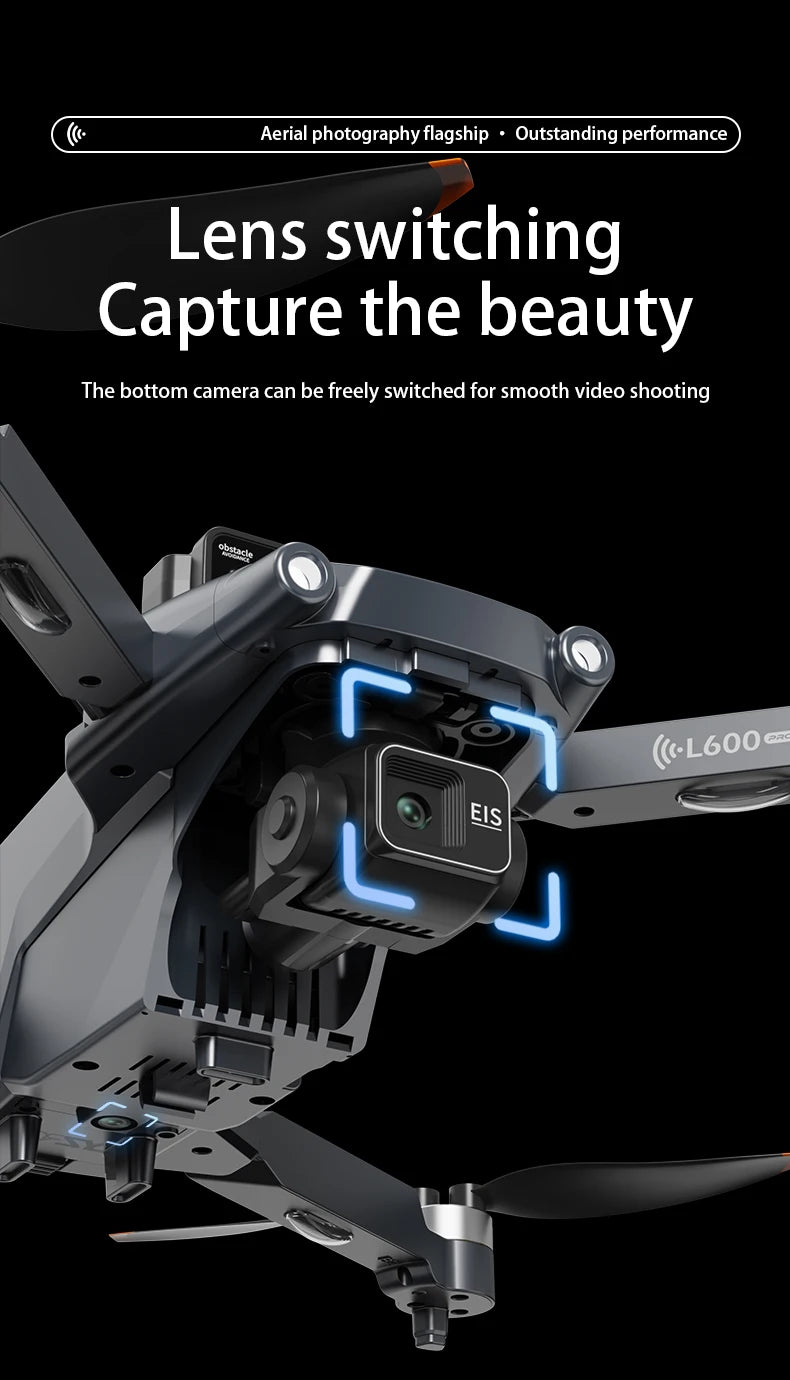 New L600 Pro Max Professional Drone With 8K Camera 3-Axis Gimbal WIFI 360° Obstacle Avoidance Large Screen FPV Brushless RC Dron
