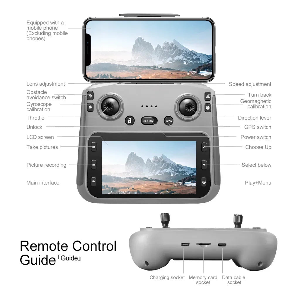 Original V198MAX GPS Return Drone 5G 8K HD Dual Camera Dron Remote With Screen Laser Obstacle Avoidance Drone RC Toys Gifts FPV