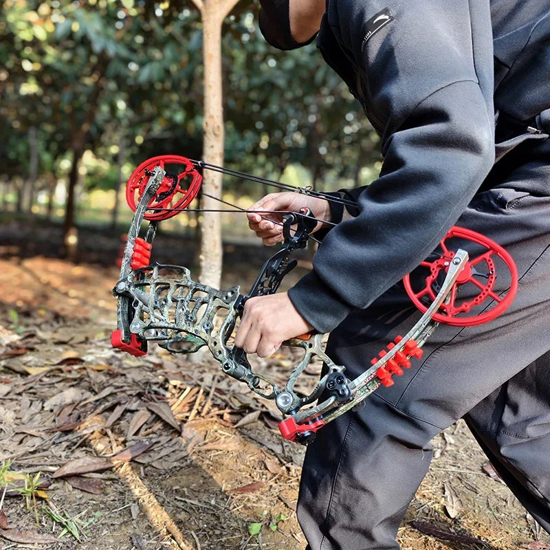 30-60lbs Compound Bow Shooting Steel Ball 420fps Dual Purpose Bow Archery Arrow 80% Let off for Right Hand Car Hunting Bow
