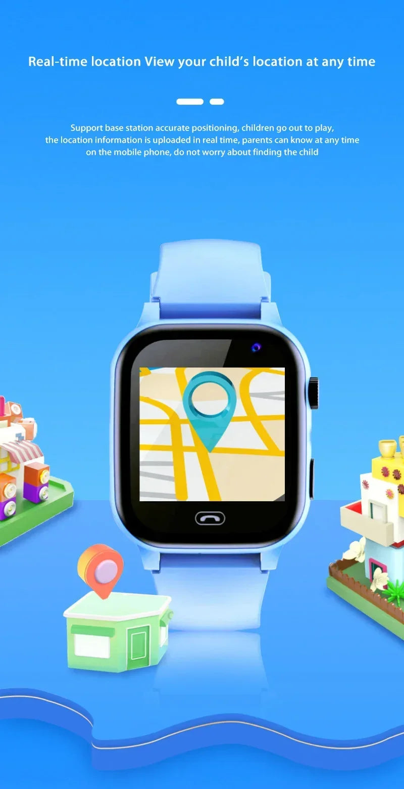 Lenovo Kids Smartwatch 4G Wifi GPS SOS Location Video Call Analogue Card Waterproof Watch Camera Boys Girls Upgrade New Watch
