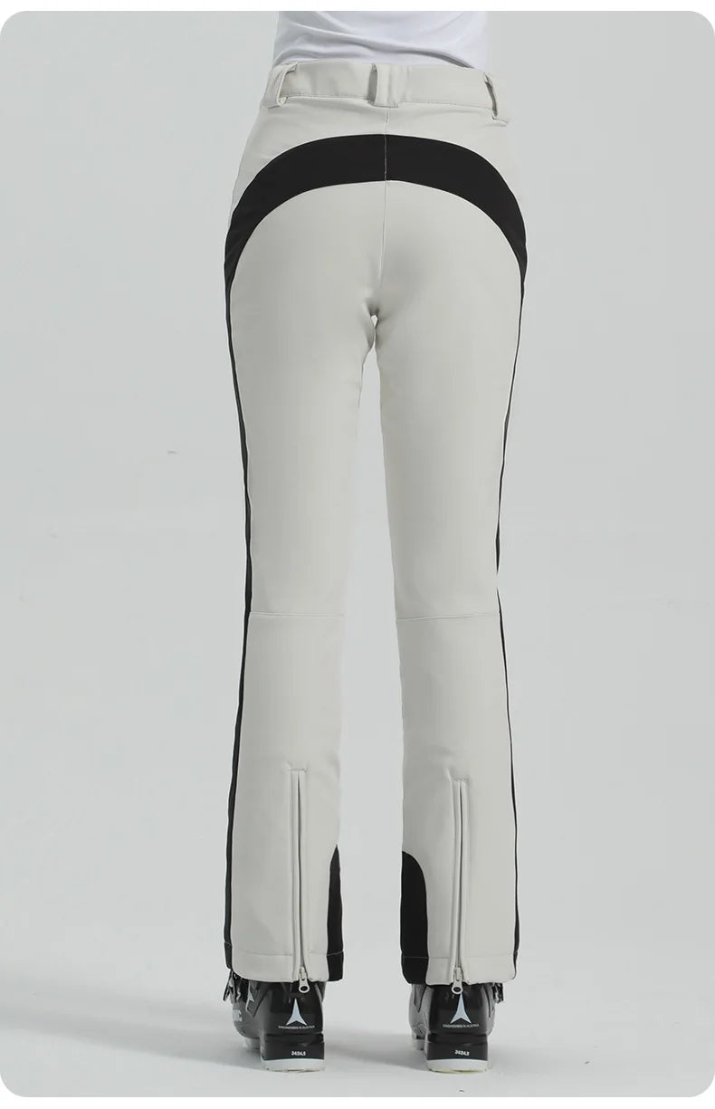Winter ski pants women double board winter outdoor warm windproof waterproof elastic snow pants women
