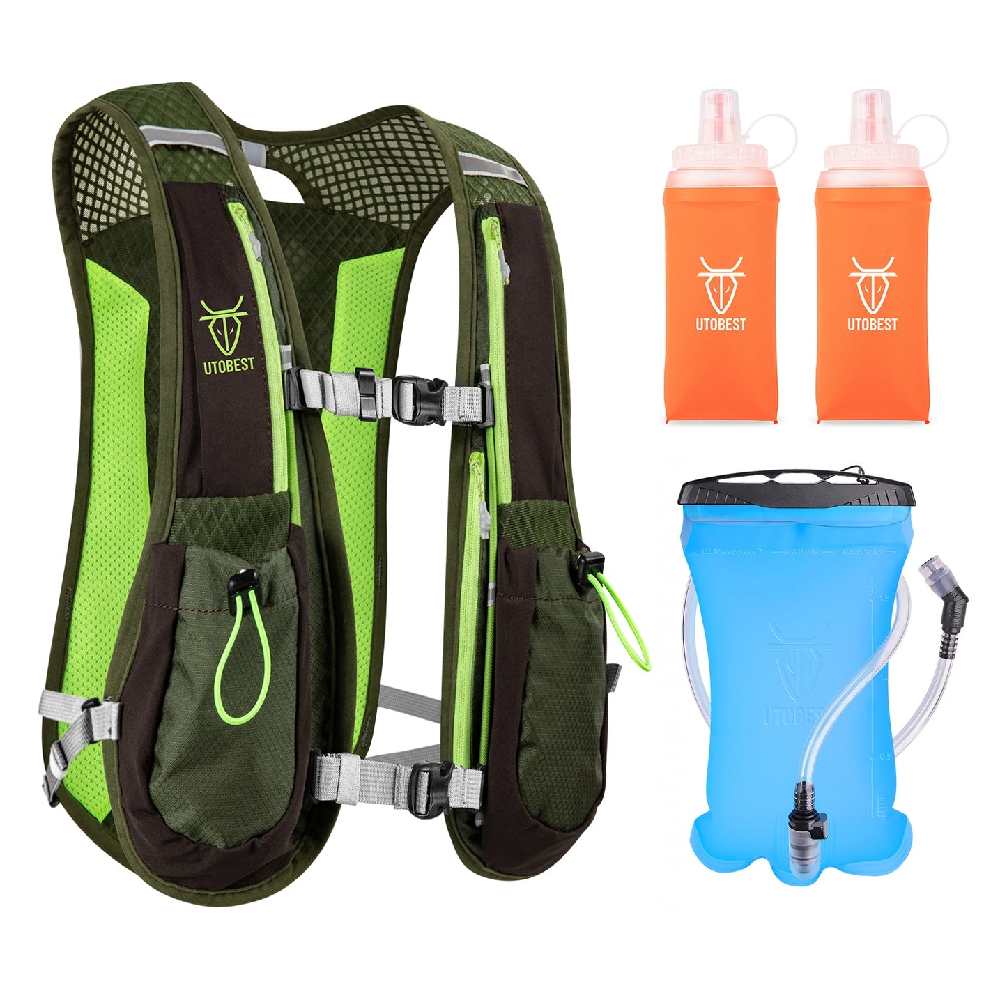 UTOBEST Trail Running Backpack 5L Ultra Lightweight Hydration Vest Breathable Functional Pack for Marathon Cycling Hiking