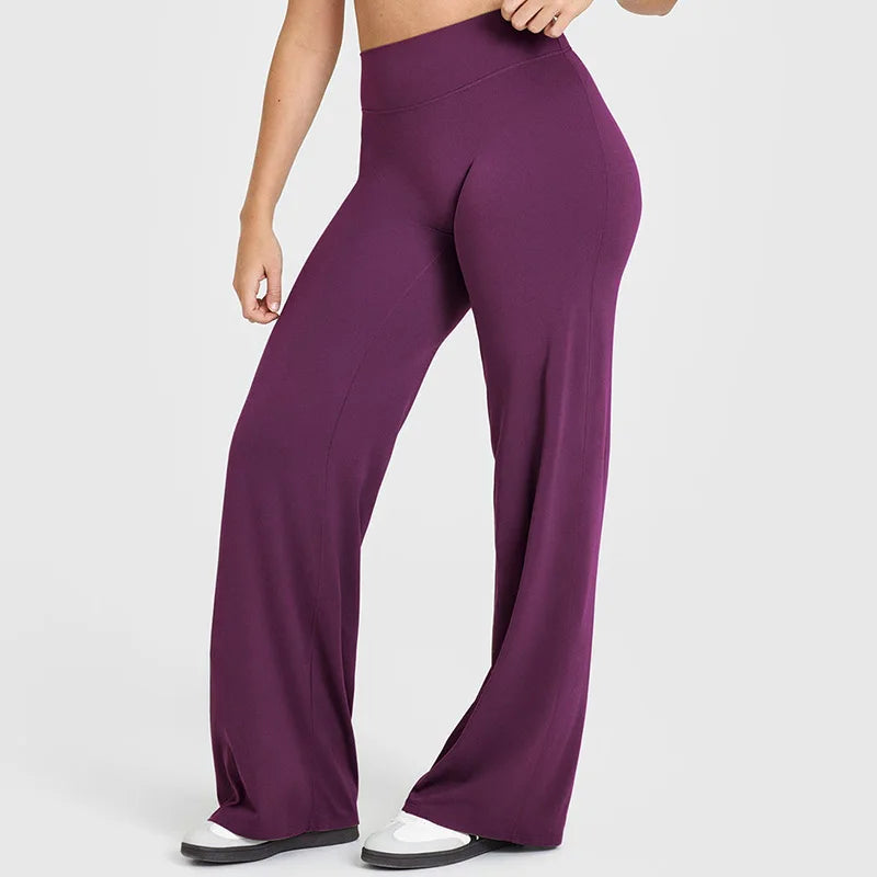 STOUREG Sport Trousers Straight-Leg Pants Ultra Soft Butter Fabric Women's Mid-Waist Yoga Pants GYM Naked Feel Pilates Running