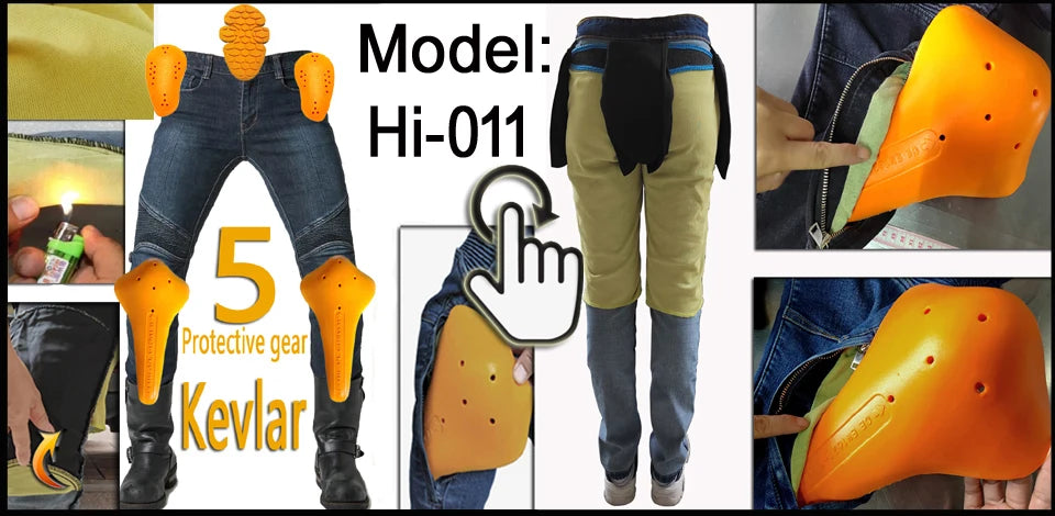 Men Summer Motorcycle Jeans Blue Mesh Protective Riding Pants Black Motocross Gear Motorbike Trousers