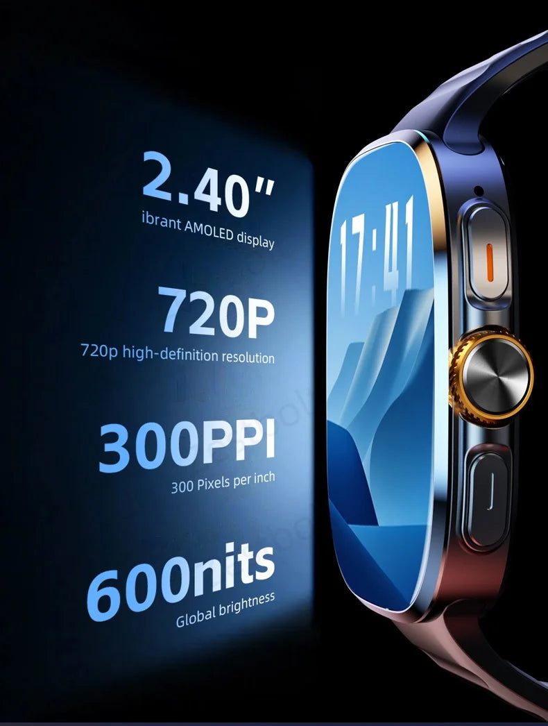 Original M99 Smartwatch 2.4 inch Amoled Screen insert 4G/5G Sim Card GPS WIFI 190° Rotating Camera Game Android 10.0 Smart Watch