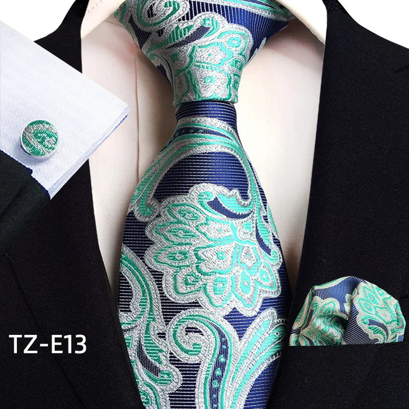 Luxury Men Tie Gold Paisley Necktie Set For Man Brand Business Daily Wear Gift Fit Wedding Workplace Suit Accessories Wholesale