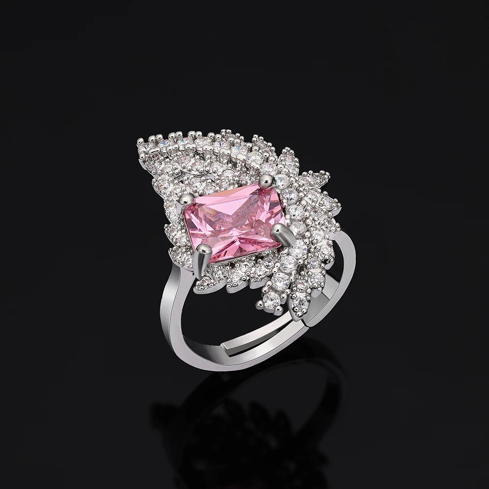 Luxury Women Wedding Jewelry Set Dubai Nigeria Bridal 4pcs Necklace Earrings Jewelry Set with White Zirconia